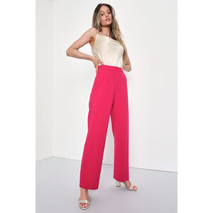 Lulus Distinct Instincts Hot Pink High-waisted Wide-leg Trouser Pants - Size M
